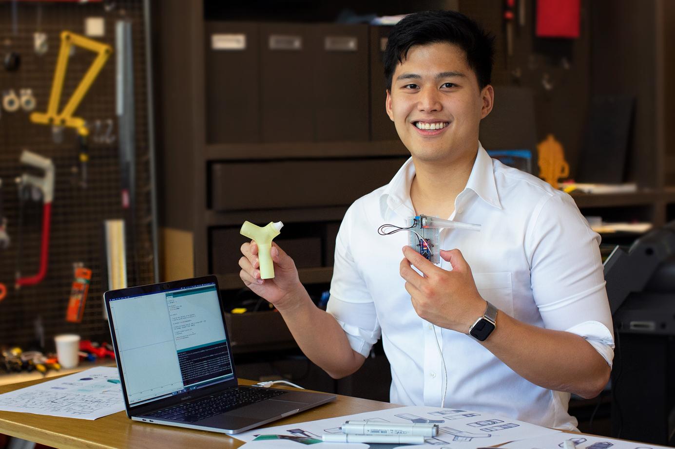 Poom Cholsaipant, winner of the 2020 US James Dyson Award.